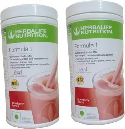HERBALIFE Formula 1 Nutritional Shake strawberry Flavour 2 Pcs Combo Pack Plant-Based Protein