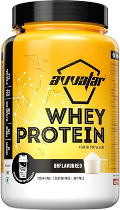 Avvatar Whey Protein | 1Kg | Unflavoured | 27g Protein | 29 Servings Whey Protein