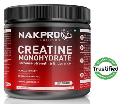 Nakpro Micronized Creatine Monohydrate Jar Trustified Certified, Supports Muscle Growth Creatine