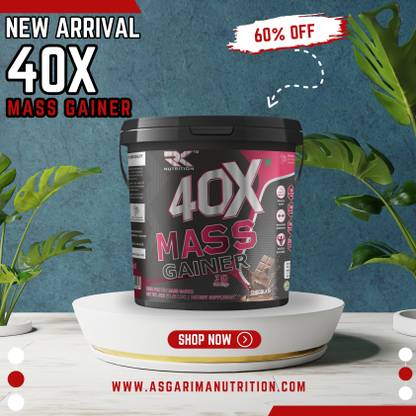 RK NUTRITION 40X MASS GAINER HIGH QUALITY MASS GAINER - GAIN UPTO 10KG MUSCLE MASS IN A MONTH Weight Gainers/Mass Gainers