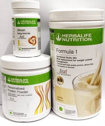 HERBALIFE Formula 1 Vanila Flavor 500g With Protine Powder 200g + Lemon Afresh 50g Plant-Based Protein