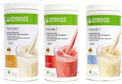 HERBALIFE Formula 1 Shake Banana Caramel + Strawberry + Kulfi Flavor Protein Shake