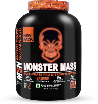 MUSCLE SIZE MONSTER MASS GAINER MULTI-PHASE PRO-NITROGEN MATRIK (6lbs) FOOD SUPPLEMENT Weight Gainers/Mass Gainers