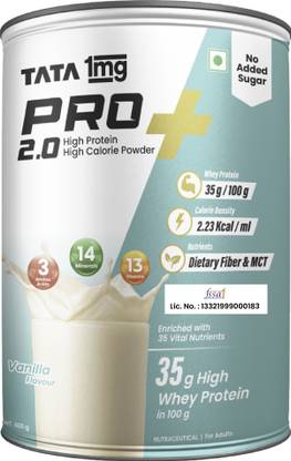 TATA 1mg Pro+ 2.0 High Protein High Calorie Protein Powder Vanilla Whey Protein
