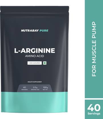 Nutrabay Pure 100% L-Arginine Powder - Muscle Building Amino Acid, Faster Recovery, Pre Workout