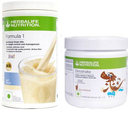Herbalife Nutrition FORMULA 1 KULFI 500gm+ DINOSHAKE CHOCOLATE 200gm Plant-Based Protein