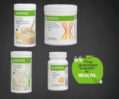 HERBALIFE F1 SHAKE MIX-VANILLA,PP-200GM,GINGER AND SHAKEMATE (PACK OF 4) Protein Shake