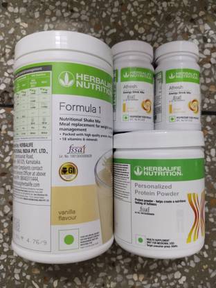 HERBALIFE F1 SHAKE MIX-VANILLA,AFRESH-2 GINGER,PP-200GM(PACK OF 4) Protein Shake