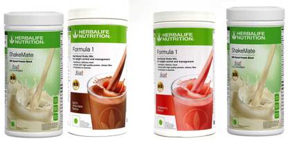 HERBALIFE FORMULA1 CHOCOLATE + STRAWBERRY & SHAKEMATE 2 PIECES Plant-Based Protein