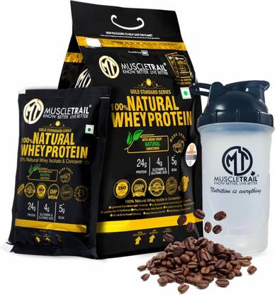 Muscle Trail Gold Standard Series |60 Pouches |Low Carb & Fat |Shaker Inside |24g Natural Whey Protein