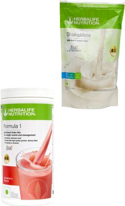 HERBALIFE Formula1 Shake - Strawberry Flavor With Shake Mate Milk Powder - Vanilla Flavor Plant-Based Protein
