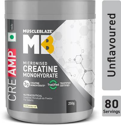 MUSCLEBLAZE Micronised Creatine Monohydrate CreAMP Powder, Trustified Certified Creatine