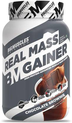 BIGMUSCLES NUTRITION Real | High Protein Muscles Mass Gainer | Added BCAA, Glutamine Weight Gainers/Mass Gainers