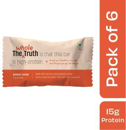 The Whole Truth Peanut Cocoa | Pack of 6 | Protein Bars