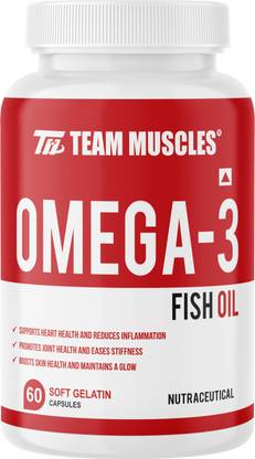 TEAM MUSCLES Omega-3 Fish Oil 60 Soft Gelatin Capsules