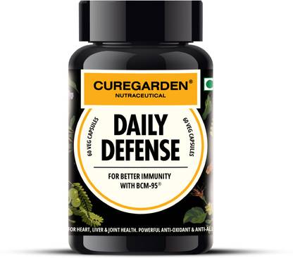 Curegarden Daily Defense Curcumin Capsules, Immunity Booster Supplement with BCM95 Plant-Based Protein