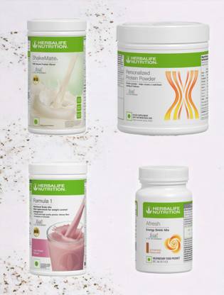 HERBALIFE F1 SHAKE MIX-ROSE KHEER,SHAKEMATE,PP-200GM AND CINNAMON (PACK OF 4) Protein Shake