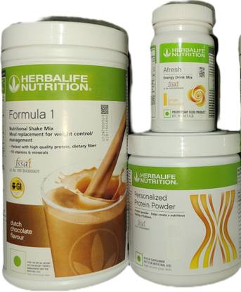 Herbalife Nutrition F1 Shake Chocolate + Protein Powder 200 G + Afresh - Ginger Protein Shake