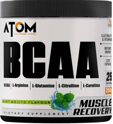 AS-IT-IS Nutrition ATOM BCAA 250g with L-arginine, L-Carnitine, L-Citrulline for Energy Burst BCAA