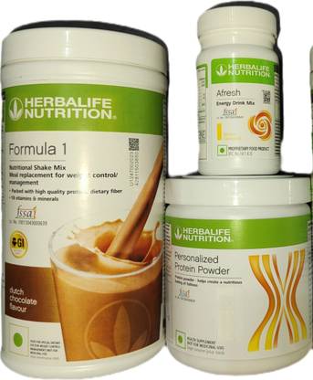 HERBALIFE F1 Shake Chocolate + Protein Powder 200 G + Afresh - Lemon Protein Shake