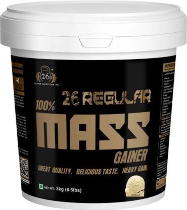 26INCHES NUTRITIONS INC Regular 100% Mass Gainer 3 Kg (Vanilla) Weight Gainers/Mass Gainers