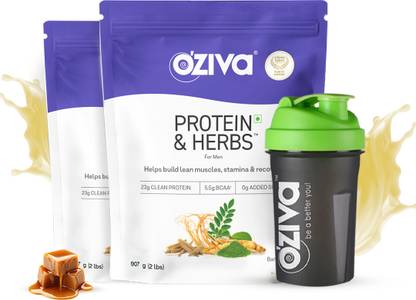 OZiva Protein & Herbs for Men|Muscle Building|Recovery & Stamina|No Sugar| Gluten Free Whey Protein