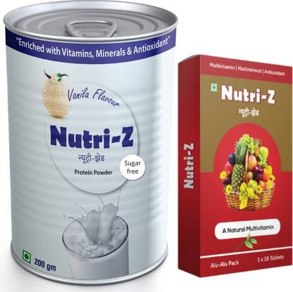 Nutri-Z Tablet with Vitamins, Mineral, Antioxidant & Protein Powder (Combo Pack) Whey Protein