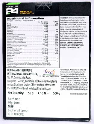 HERBALIFE H24 Rebuild Strength Casein Protein - Chocolate Flavor For Muscles Recovery BCAA