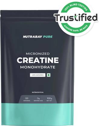 Nutrabay Pure Micronised Creatine Monohydrate | Pre/Post Workout Supplement -100 Gram Creatine
