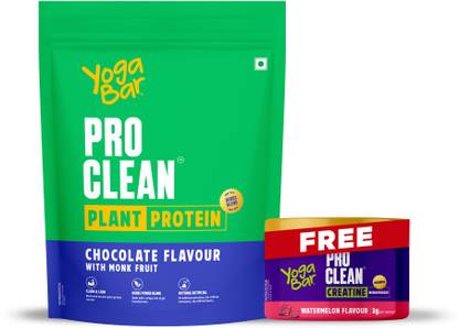 Yogabar ProClean Plant Protein Chocolate (FREE Creatine 114g) - 25g Protein Per Serve Protein Blends