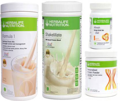 HERBALIFE Formula 1 Shake Vanilla + Protein Powder 200 G + Afresh- Peach + Shake Mate Protein Shake
