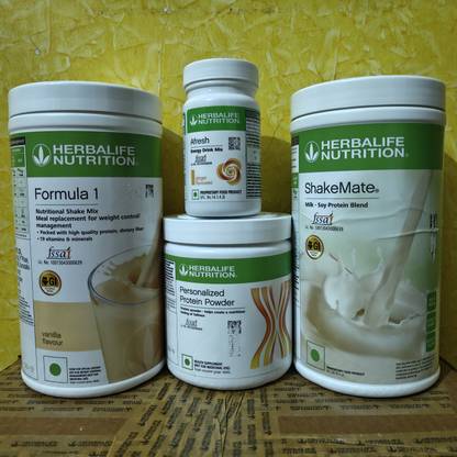 Herbalife Nutrition WEIGHT LOSS FORMULA 1 VANILLA SHAKE SHAKEMATE PROTEIN POWDER200GM AFRESH GINGER Nutrition Bars