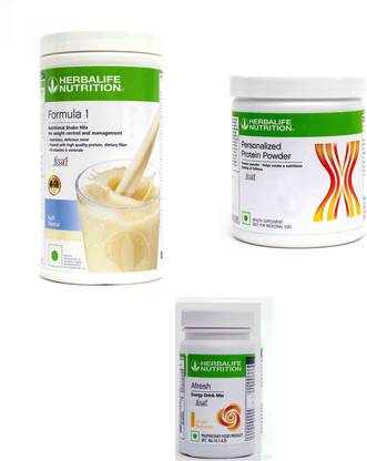 HERBALIFE Weight Loss Pack Of Formula 1 Banana And Protein 200 gm With Afresh Ginger Plant-Based Protein
