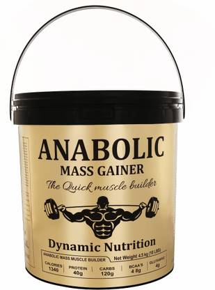 Dynamic Nutrition Anabolic Mass Gainer With High Calories 1340 (4.5kg 10Lbs Mango) Weight Gainers/Mass Gainers