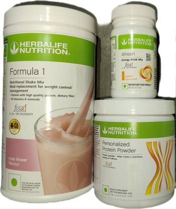 Herbalife Nutrition F1 Shake Rose kheer + Protein Powder 200 G + Afresh - Peach Protein Shake