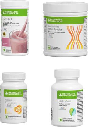 HERBALIFE COMBO CELL-U-LOSS AND FORMULA 1 Chocolate , PP Powder 200 G , Afresh - Lemon Protein Shake