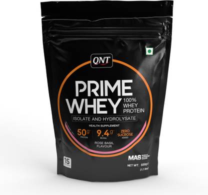 QNT Prime Whey, 100% Whey Protein with whey Isolate, 500g, Rose Basil Whey Protein