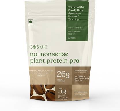 COSMIX No-Nonsense Plant Protein Pro,26g Protein,Light On Gut, Superior Muscle Recovery Plant-Based Protein