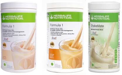 HERBALIFE FORMULA1 VANILLA 500 GRAM & ORANGE 500 GRAM & SHAKEMATE 500 GRAM Protein Shake