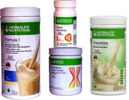 Herbalife Nutrition FORMOLA 1 SHAKE KULFI +PROTIEN 200g +AFRESH PEACH + SHAKEMATE MILK POWDER Whey Protein
