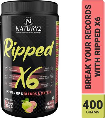 NATURYZ Ripped X6 with Highest 24 Nutrients for Extreme Energy Pump Power Endurance Pre Workout