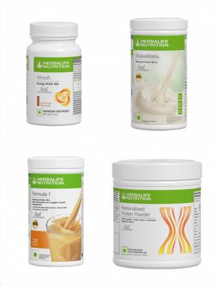 HERBALIFE F1 SHAKE MIX-ORANGE,SHAKEMATE,PP-200GM AND CINNAMON (PACK OF 4) Protein Shake