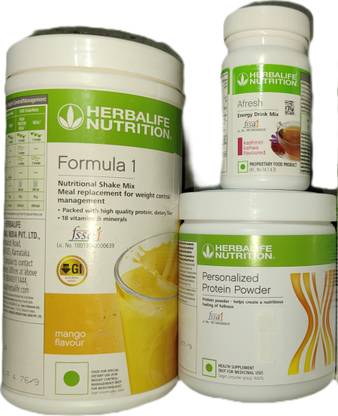 Herbalife Nutrition F1 Shake Mango + Protein Powder 200 G + Afresh - Kashmiri Kahwa Protein Shake