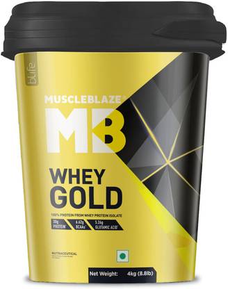 MUSCLEBLAZE Whey Gold, 100% Whey Protein Isolate, Labdoor USA Certified, 30g Isolate Whey Protein