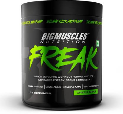 BIGMUSCLES NUTRITION Freak Pre-Workout [15 Servings] | Increased Energy, Strength & Powerful Pumps BCAA