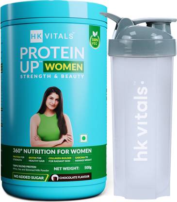 HEALTHKART HK Vitals ProteinUp Women with Soy & Whey, Vegetarian Protein with 600 ml Shaker Protein Blends