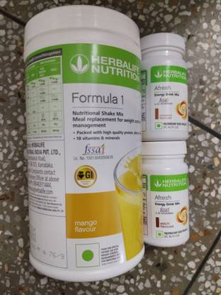 HERBALIFE F1 SHAKE MIX-MANGO,AFRESH-CINNAMON,ELAICHI (PACK OF 3) Protein Shake