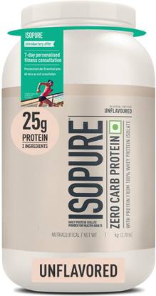 Isopure Zero Carb Unflavored Protein Powder – 2.20 lbs Whey Protein