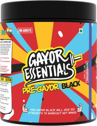 gayor essentials Pre Gayor Black |Pre-Workout, 200mg L-Theanine,300mg Caffeine,26 Servings Pre Workout