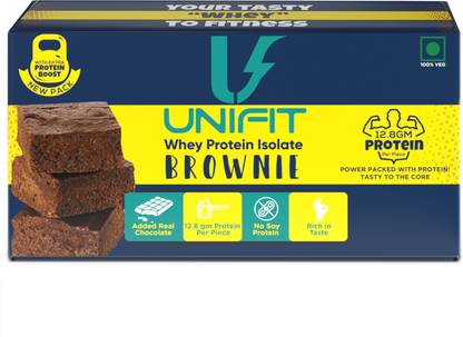 Unifit Brownie Whey Protein & High Fiber | No Added Sugar | Pack of 1 Protein Cookie